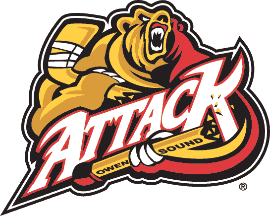 Owen Sound Attack 1999-2011 primary logo iron on transfers for T-shirts
